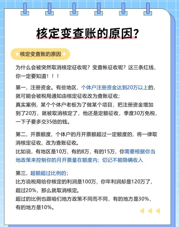 上海黄浦区个体户核定征收变查账征收的原因