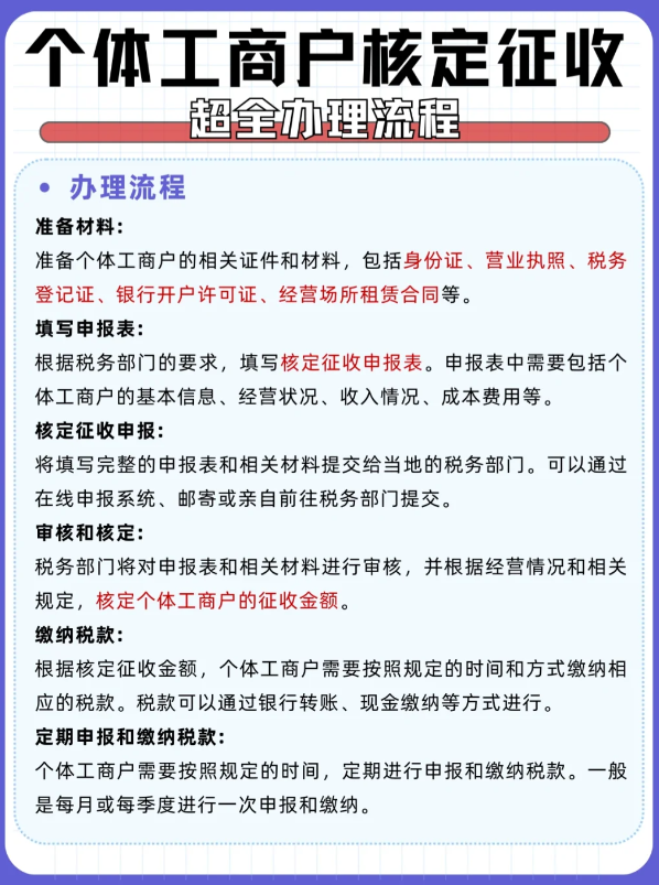 2024河南郑州个体办理核定征收需要什么资料（个体户核定征收流程）